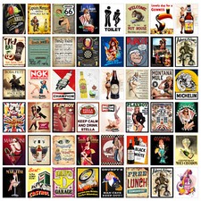 Metal Wall Signs Retro Tin