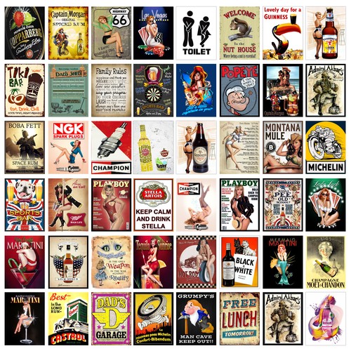 Metal wall signs - signs, retro