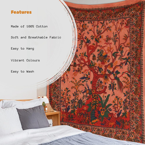 Orange tree life tapestry - tree, of