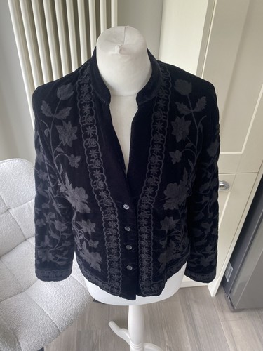 Zara black velvet embroidered - zara,