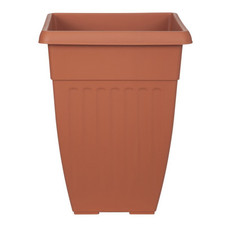 42cm Tall Basic Planter Athens Traditional Terracotta Square Pot Garden Plants