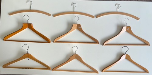 Vintage wooden coat hangers - hangers, x9
