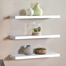 Set of 3 Floating Wall Shelves Picture Ledge Display Rack Book Hanging Shelf UK