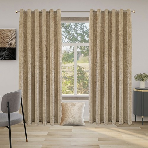 Crushed velvet curtains pair - crushed,