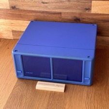 TEAC Stackable Telescoping MiniDisc Storage Unit Case Holds 30 MDs Rare Blue #41