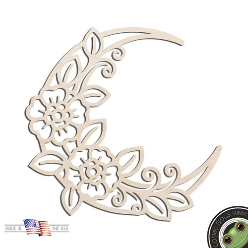Floral crescent moon laser - floral, #4