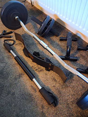 Curl bar set with weight - ez,
