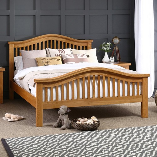 Solid oak bed arch rail - bed,