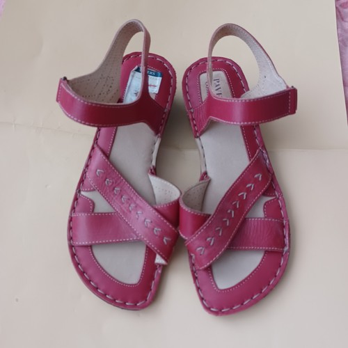 Pavers red leather sandals