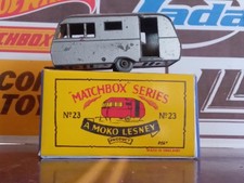 Matchbox Lesney #23 Bluebird Dauphine Caravan with Reproduction Box Grey Wheels