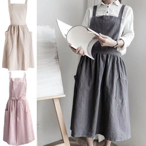 Women cotton linen dress - cotton,