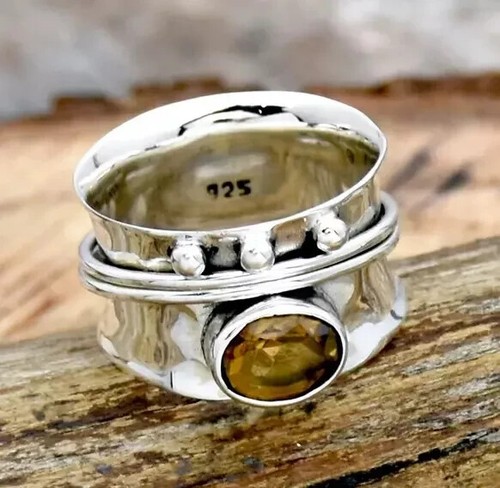 Spinner citrine ring 925 - ring,