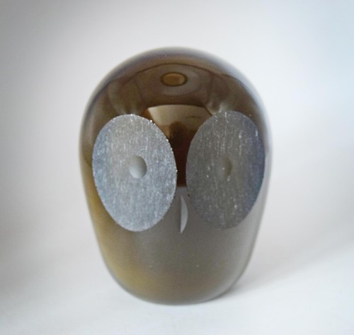Whitefriars heavy glass owl - whitefriars,