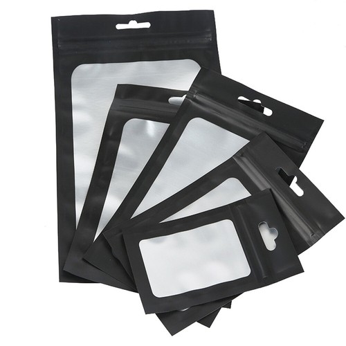 Clear black gripseal bags - clear,