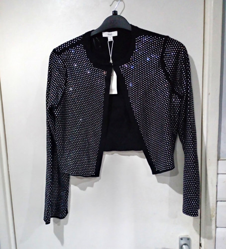 Black sequin mesh cropped - m&s,