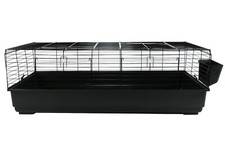 Rabbit Guinea Pig Indoor Cage Hutch 140cm Black Single Tier Bunny