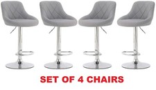 4 x Grey Bar Stools Faux