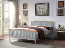 3ft 4ft6 5ft Solid Wooden Curved Bed Frame in Grey or White