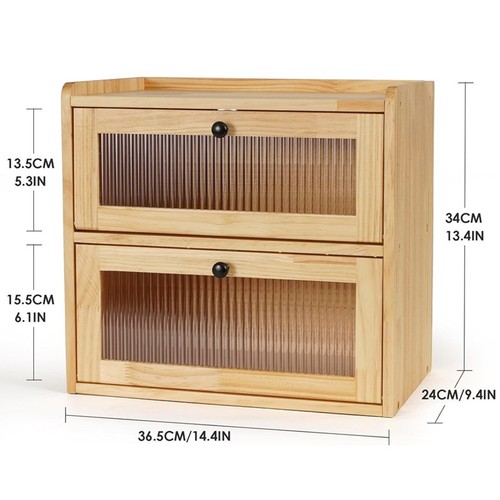 Wooden bread bin - bread, layer