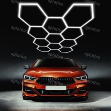 11 Hexagon LED Lighting Car Detail Garage Workshop Retail Light Honeycomb Lights