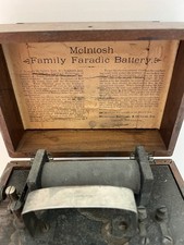ANTIQUE McIntosh Family Faradic Battery RARE MEDICAL. Chip In Corner Of Glass