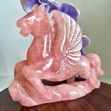 4.23lb Natural powder crystal hand carved horse art sculpture for spiritual heal