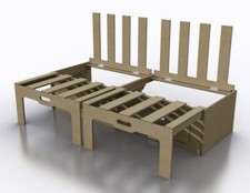 PLY Sliding Camper small double Bed sofa 1900-1500mm length GOOD VALUE (BED-086)