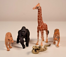 Schleich Animal Figures Bundle Gorilla Tiger Giraffe Lioness Snake 2011–2015 x 5