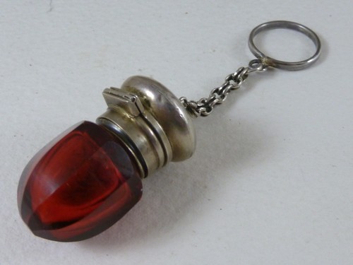Antique silver cranberry glass - antique,