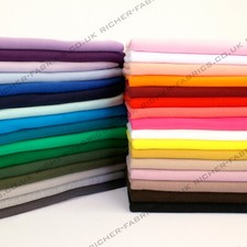 100% Knitted Jersey Cotton Stretch Interlock Fabric Material Made in UK FREE P&P