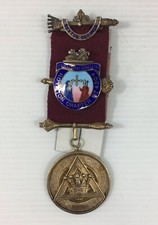 Vintage 1967 Ernest Pobjoy Solid Silver Gilt Masonic Chapter Jewel Enamel 10.5cm