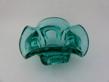 Vintage Heavy Murano Glass Bowl- Italian Art Glass- Aquamarine Colour