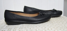 HOTTER EMMY BLACK LEATHER FLAT