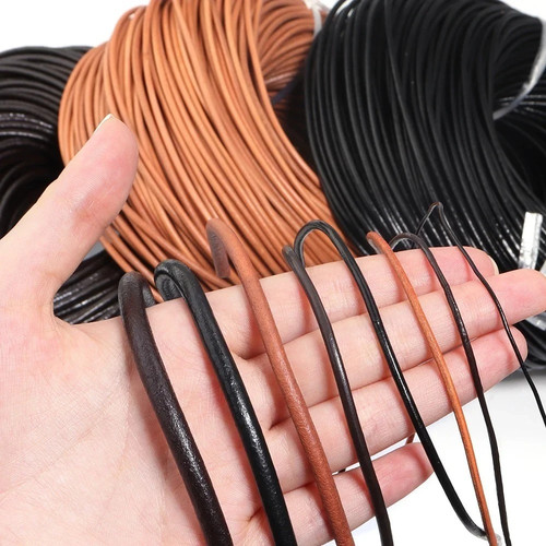 Round genuine leather - round, for