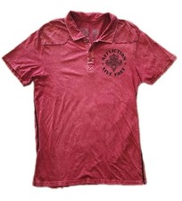 Affliction Polo Shirt Y2K Distressed Angel Wings Graphic RED Size EXTRA LARGE