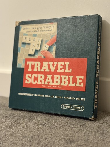 Vintage travel scrabble board - scrabble,