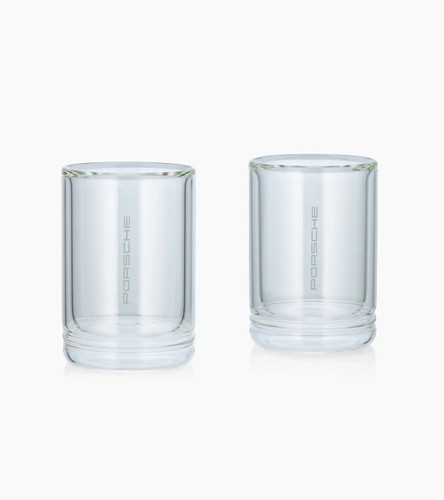 Two double walled - glasses, with