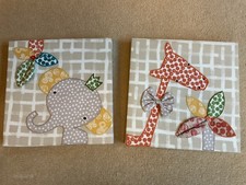 Mamas and Papas Elephant & Giraffe Canvas Wall Art for Nursery or Toddlers Room