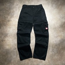 🛠 ENGELBERT STRAUSS Mens Heavy Cargo Pants Black Workwear 34 L