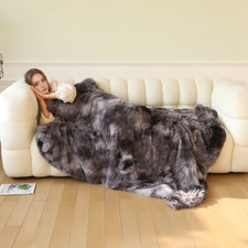 Fluffy Faux Fur Throw Blanket