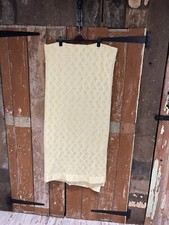 St Michael Vintage Throw Blanket Yellow Honeycomb Pattern New Born Baby Cot