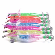 5PCS/Pack 10cm/9g Luminous Shrimp Lure Octopus Squid Jig Fishing Hook Bass Bait