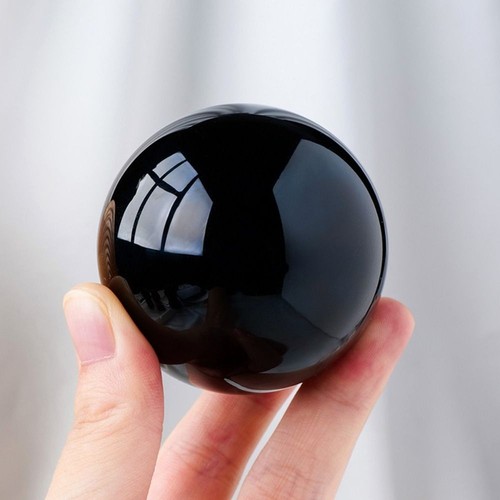 Natural black obsidian - natural, sphere