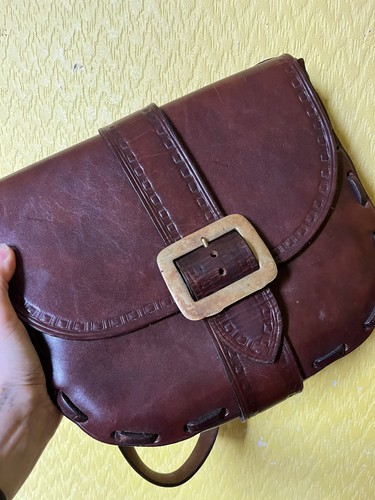 Vintage leather saddle bag - saddle,