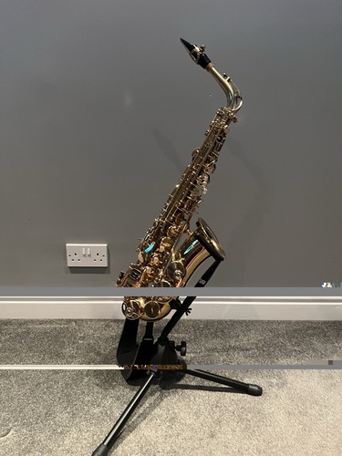 Alto saxophone with case - case, and