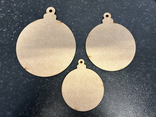 Wooden christmas baubles mdf - wooden,