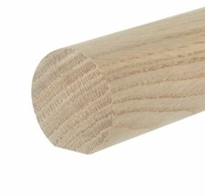 Solid White Oak Mopstick 54mm Wall Mounted Stair Hand Rail