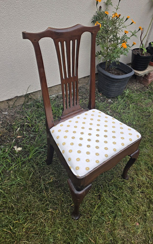 Dark wood dining chair - dining,