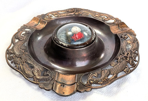 Vintage dragon ashtray with - dragon,