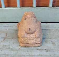 Vintage mid century 1970s concrete stone garden statue ornament of frog 5 inches